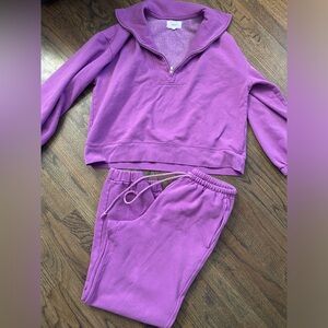 Xirena purple Quarter-Zip Sweatshirt and Joggers Set